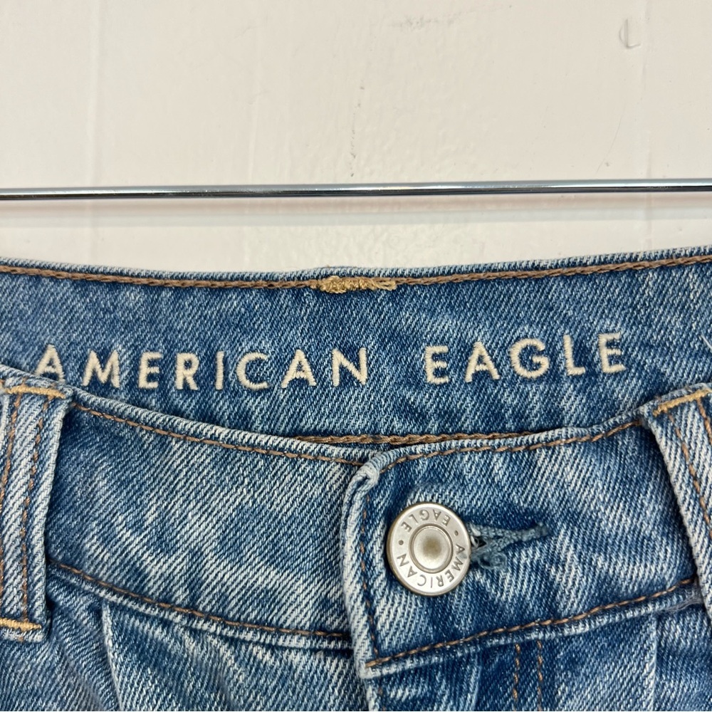 American Eagle Mom Short Jean Shorts Size 0 Stone Wash Cuffed - Picture 2 of 6